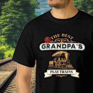T-shirt Les Meilleurs Grandpas Jouer Trains Moteur à vapeu
