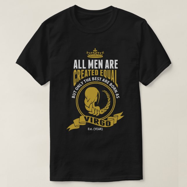 T-shirt Les meilleurs hommes sont nés comme Vierge (Design devant)