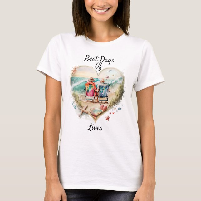 T-shirt Les Meilleurs Jours De Notre Vie Vieux Couple (Devant)
