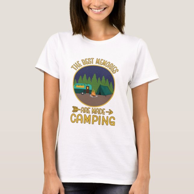T-shirt Les Meilleurs Souvenirs Du Camping Fabriqué (Devant)