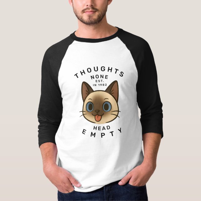 T-shirt Les mèmes des hommes pas de pensées Tête vide Ragl (Devant)