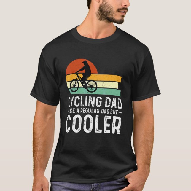 T-shirt Les Mens Cyclant Papa Comme Un Père Régulier Mais  (Devant)