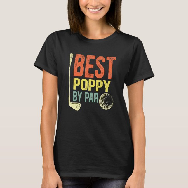 T-shirt Les Mens Meilleur Poppy Par Fête des pères Golf Gr (Devant)