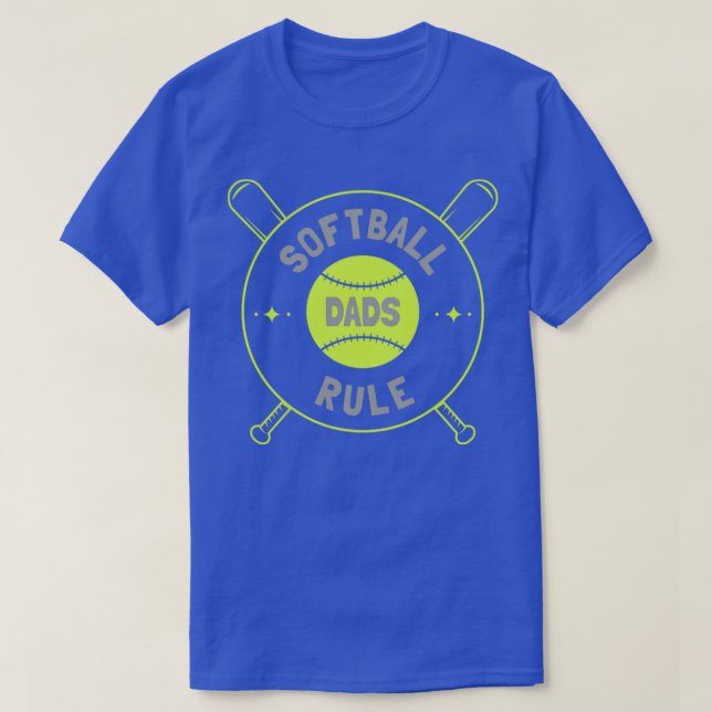 T-shirt Les Mens Softball Dads Règle Rapide Papa Nouveauté (Design devant)