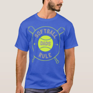 T-shirt Les Mens Softball Dads Règle Rapide Papa Nouveauté