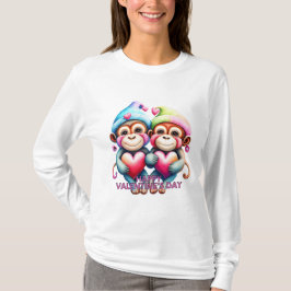 T-shirt Les mignons singes en fête