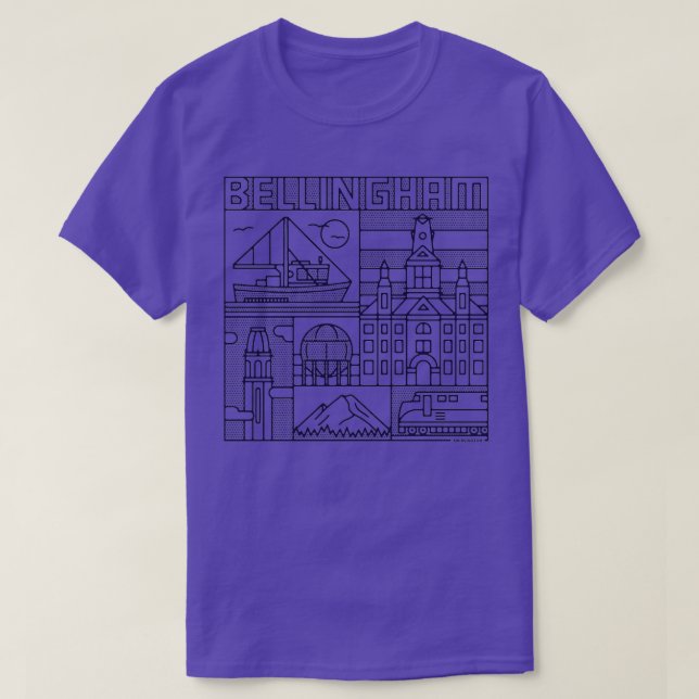 T-shirt Les monuments de Bellingham Washington (Design devant)