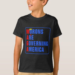 T-shirt Les Morons dirigent l'Amérique Trump drôle 2024