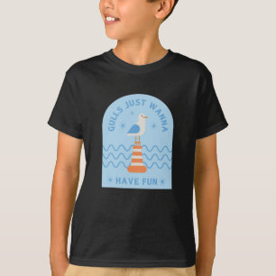 T-shirt Les Mouettes Veux Juste Avoir Amusant Mer Océaniq