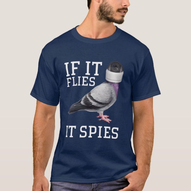 T-shirt Les oiseaux ne sont pas réels s'il vole il espionn (Devant)