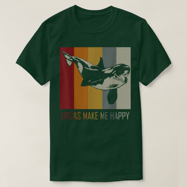 T-shirt Les Orques Me Rendent Heureuse Baleine Tueuse (Design devant)