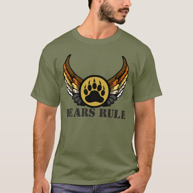 T-shirt Les ours règnent Drapeau de fierté d'ours Ailes Pa (Devant)