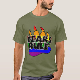 T-shirt Les ours règnent en noir sur la patte arc-en-ciel