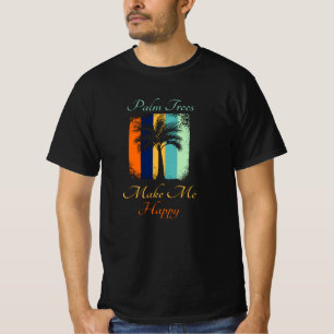 T-shirt Les palmiers me rendent heureux - Rétro été