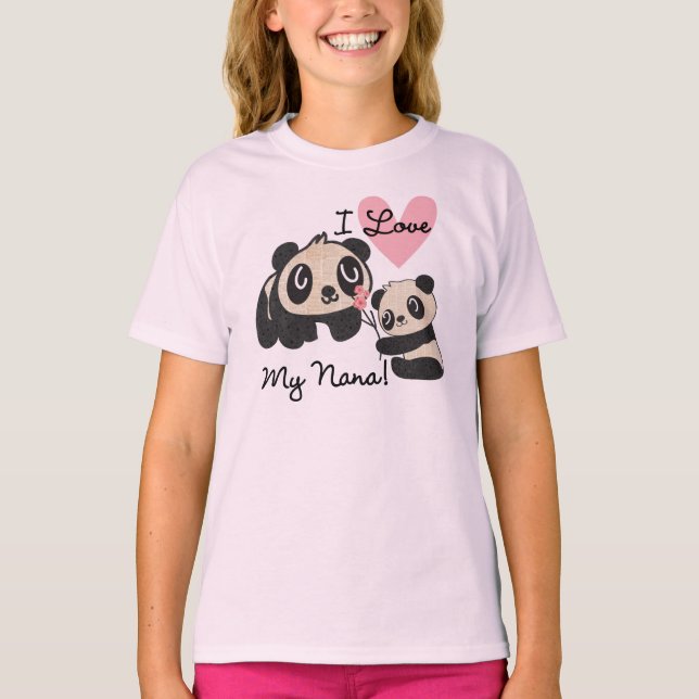 T-shirt Les pandas I aiment ma Nana (Devant)