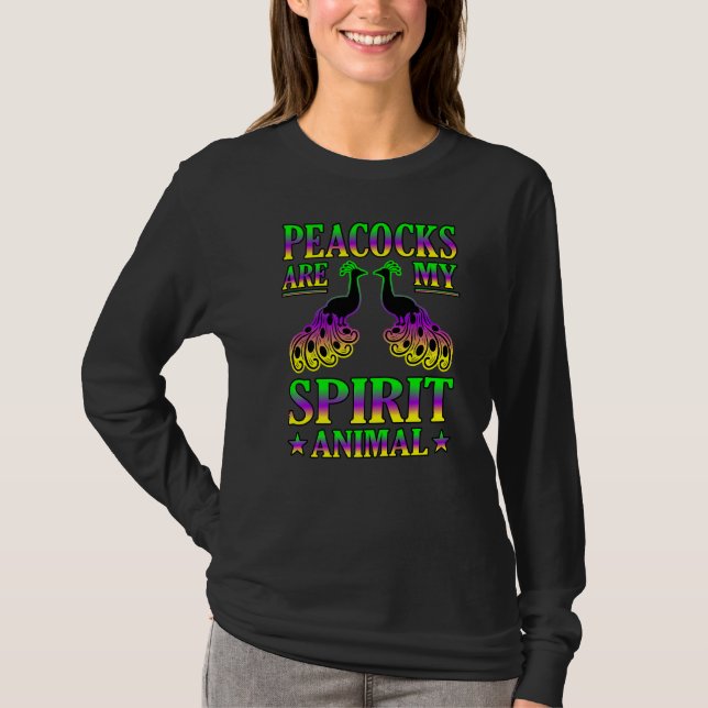 T-shirt Les paons sont mon esprit Animal Nature Oiseaux Gr (Devant)