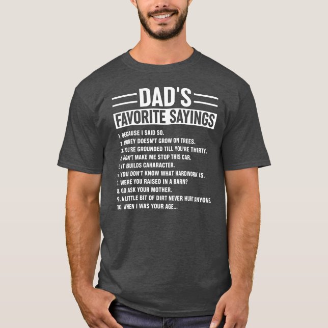 T-shirt Les paroles préférées de papa de Mens Fête des pèr (Devant)