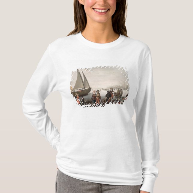 T-shirt Les patineurs et un golf party sur la glace (Devant)