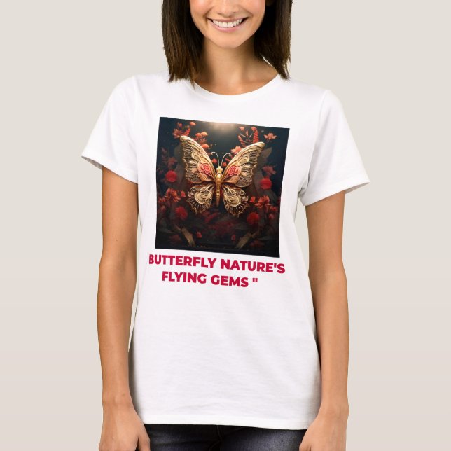 T-shirt Les perles volantes de la nature papillon (Devant)