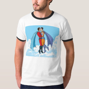 T-shirt Les personnages de Slipperyjoe's deux super-héros