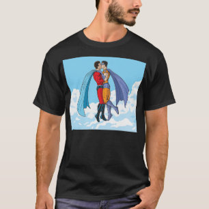T-shirt Les personnages de Slipperyjoe's deux super-héros 