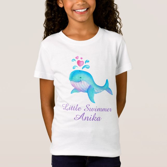 T-Shirt Les petites filles mignonnes de nageur dentellent (Devant)