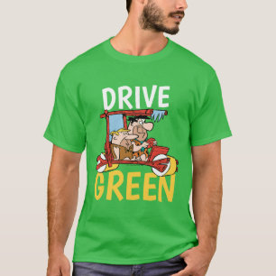 T-shirt Les Pierrafeu  Fred & Barney - Drive Green