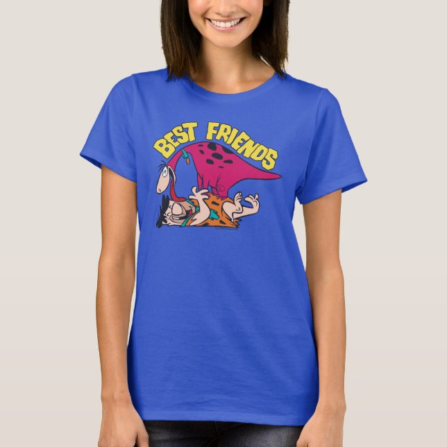 T-shirt Les Pierrafeu | Fred & Dino - Les meilleurs amis (Devant)
