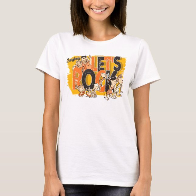 T-shirt Les Pierrafeu | Tout le monde Rock (Devant)