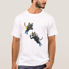 T-shirt Les plongeurs en scaphandre autonomes chats plonge