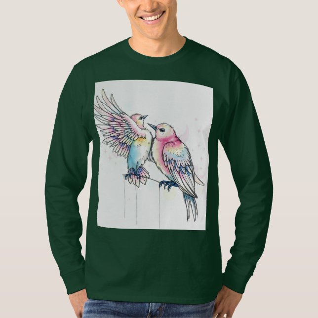T-shirt Les plumes en vol : l'esprit de la liberté d'aviat (Devant)