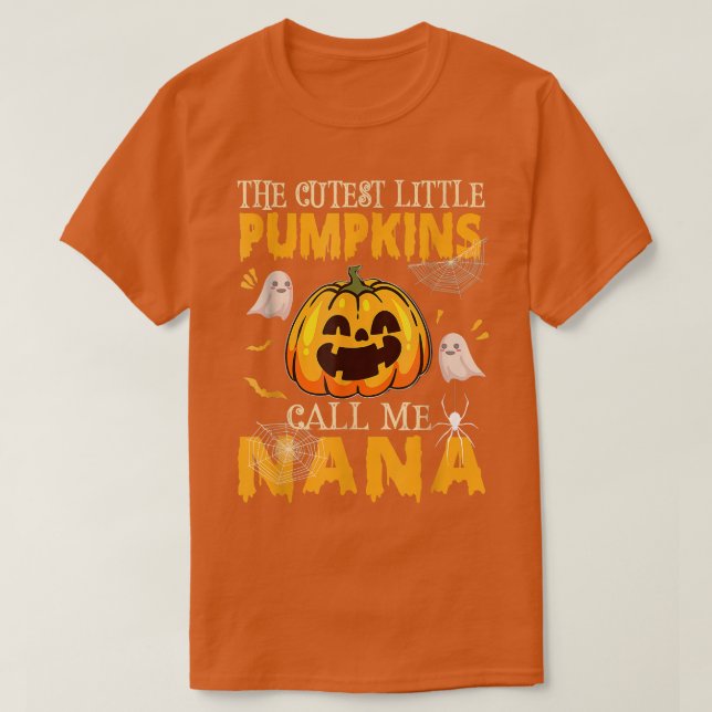 T-shirt Les Plus Cuttes Petits Citrouilles M'Appelent Nana (Design devant)