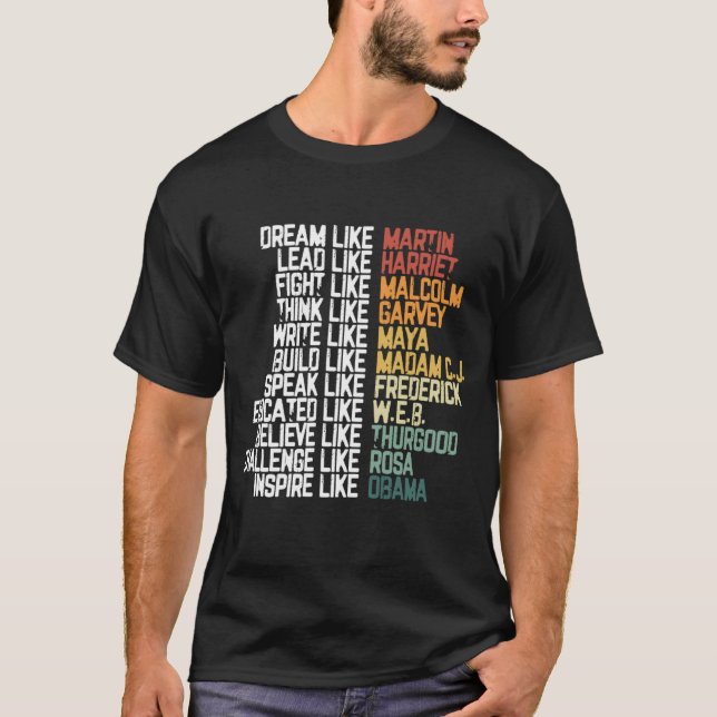 T-shirt Les plus grands leaders afro-américains Histoire n (Devant)