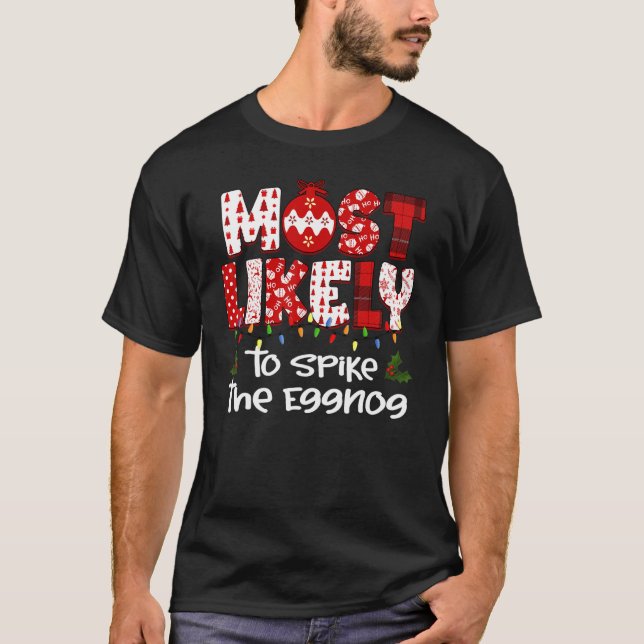 T-shirt Les plus susceptibles d'apparier famille Noël PJs  (Devant)