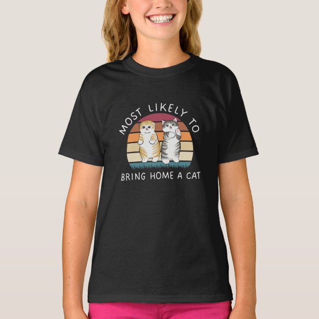 T-shirt Les plus susceptibles d'apporter à la maison un ch (Devant)