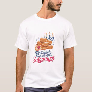 T-shirt Les plus susceptibles de manger tous les Sufganiyo
