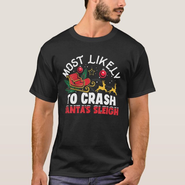 T-shirt Les Plus Susceptibles De S'Effondrer Père Noël Sle (Devant)