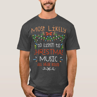 T-shirt Les plus susceptibles d'écouter de la musique de N