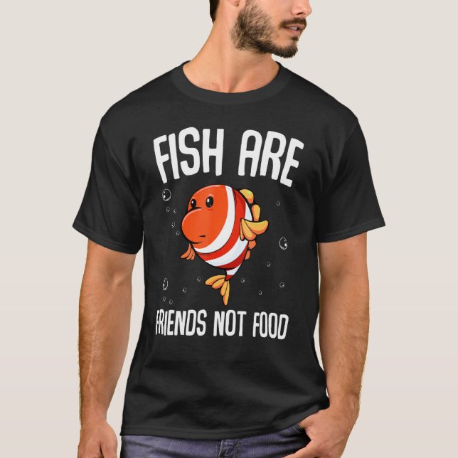 T-shirt Les poissons sont amis pas de nourriture Végétarie (Devant)