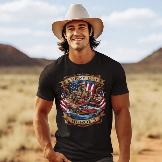 T-shirt Les pompiers américains héros du quotidien (Créateur téléchargé)