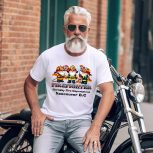 T-shirt Les pompiers en tenue fêtent le travail d'équipe