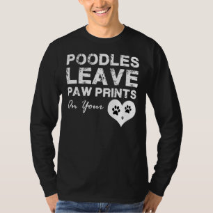T-shirt Les Poodles Laissent Les Empreintes de pattes Sur
