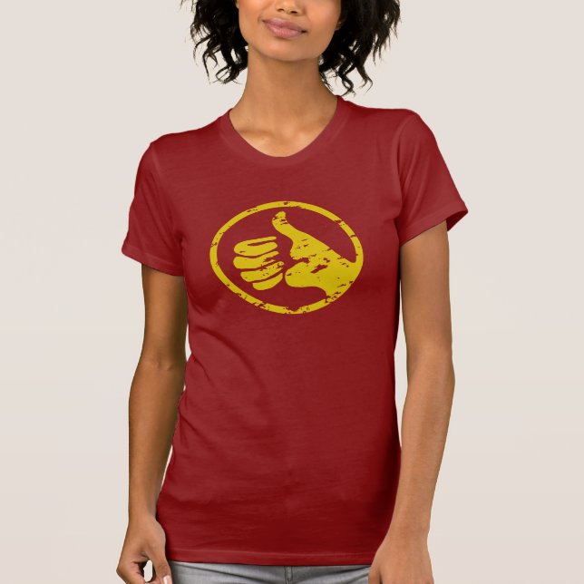 T-shirt Les pouces originaux des femmes lèvent la pièce en (Devant)