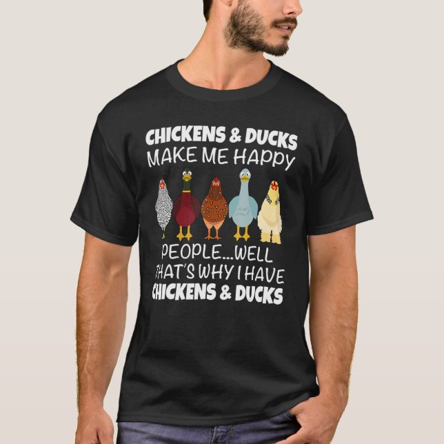 T-shirt Les poulets et les canards me rendent heureux Les  (Devant)