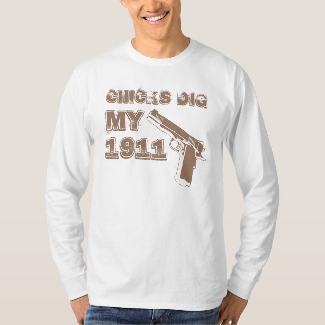 T-shirt Les poussins creusent mon 1911 - Tan (Devant)
