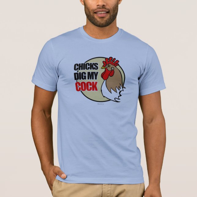 T-shirt Les poussins creusent mon coq (Devant)