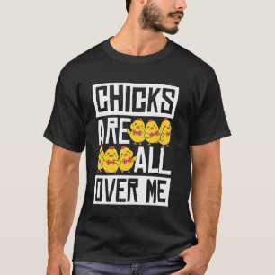 T-shirt LES POUSSINS SONT PARTOUT SUR MOI Pâques Drôle