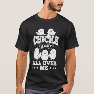 T-shirt LES POUSSINS SONT PARTOUT SUR MOI Pâques Drôle de