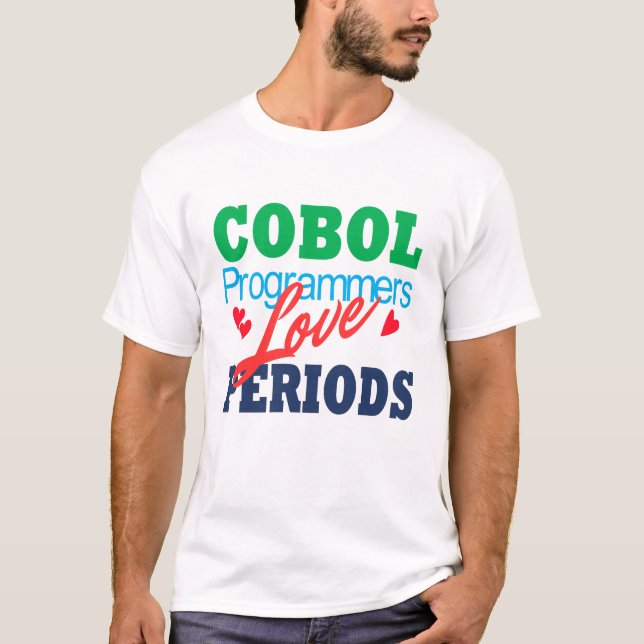 T-shirt Les programmeurs Cobol aiment les points (Devant)