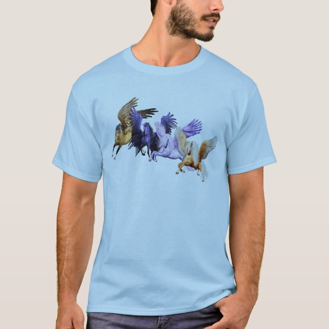 T-shirt Les quatre Pegasi Flying Horses Pegasus Stallions (Devant)